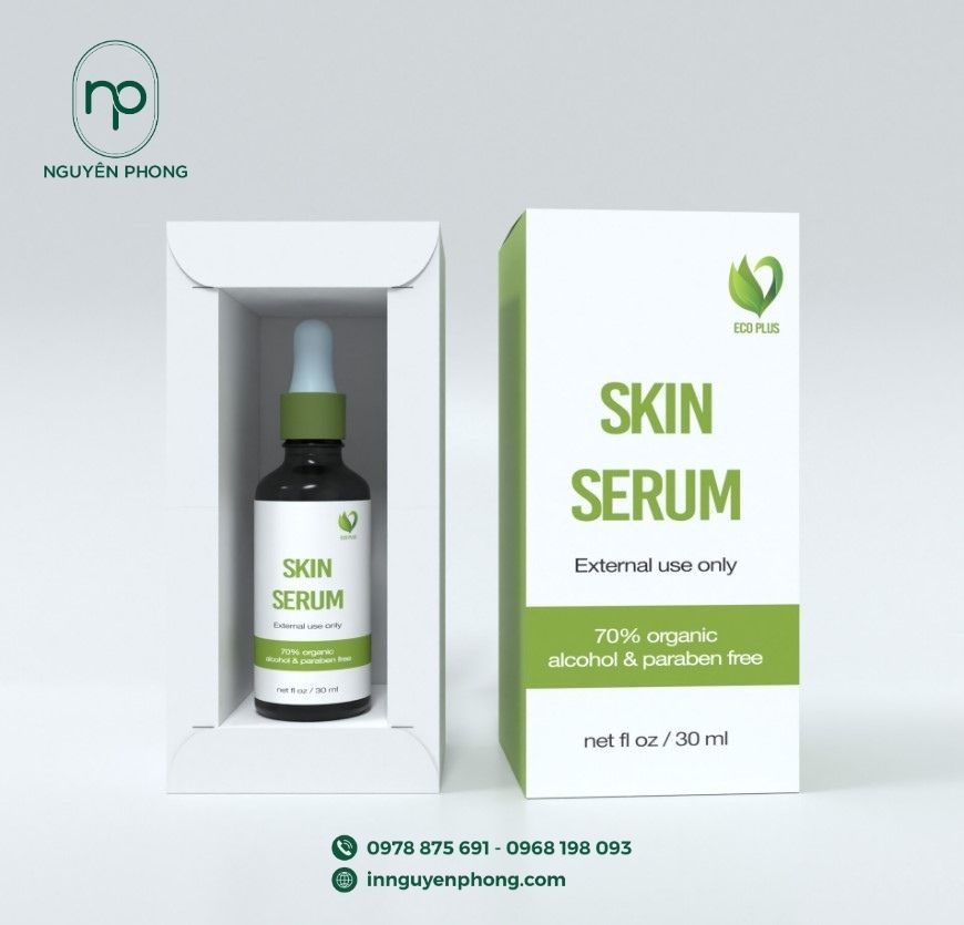 Mẫu hộp giấy đựng serum định hình chắc chắn